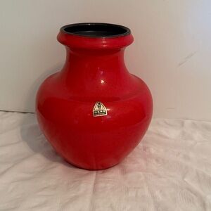 Vintage Gerz pottery made in W Germany lava red
